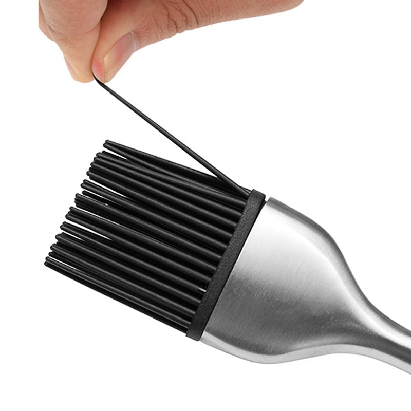 Silicon Oil Brush with Stainless Steel Handle - InspiredGrabs.com