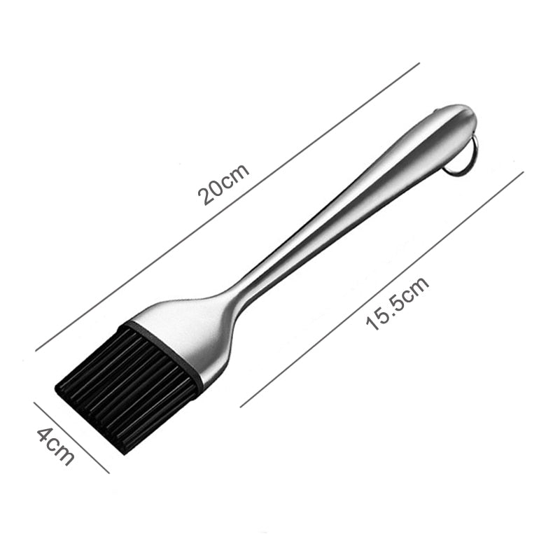 Silicon Oil Brush with Stainless Steel Handle - InspiredGrabs.com