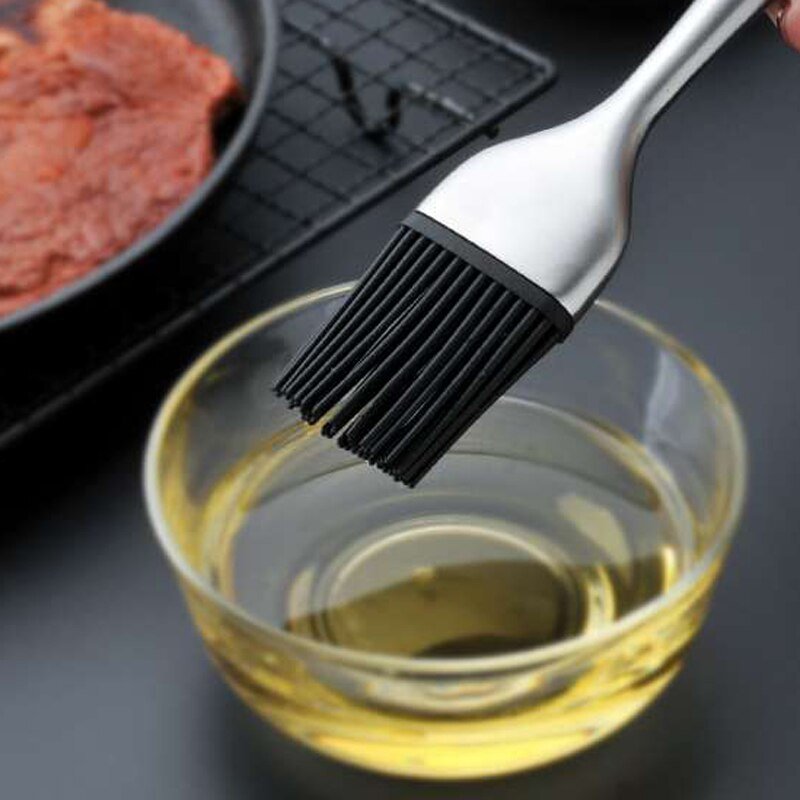 Silicon Oil Brush with Stainless Steel Handle - InspiredGrabs.com