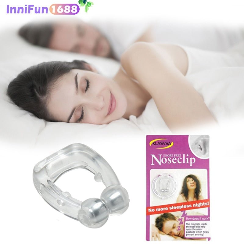 Silicone Magnetic Anti-snore Stop Snoring Nose Clip Sleep Tray Sleeping Aid Apnea Guard Night Device - InspiredGrabs.com