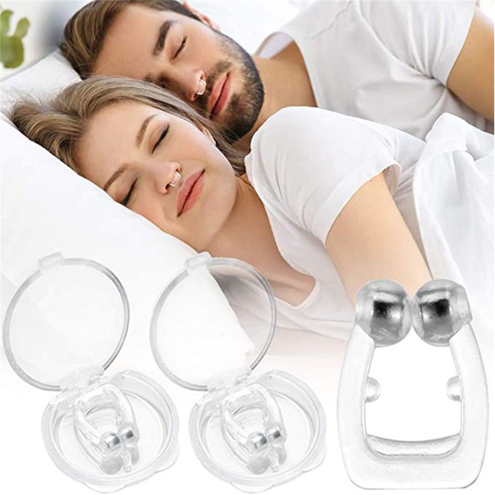 Silicone Magnetic Anti-snore Stop Snoring Nose Clip Sleep Tray Sleeping Aid Apnea Guard Night Device - InspiredGrabs.com