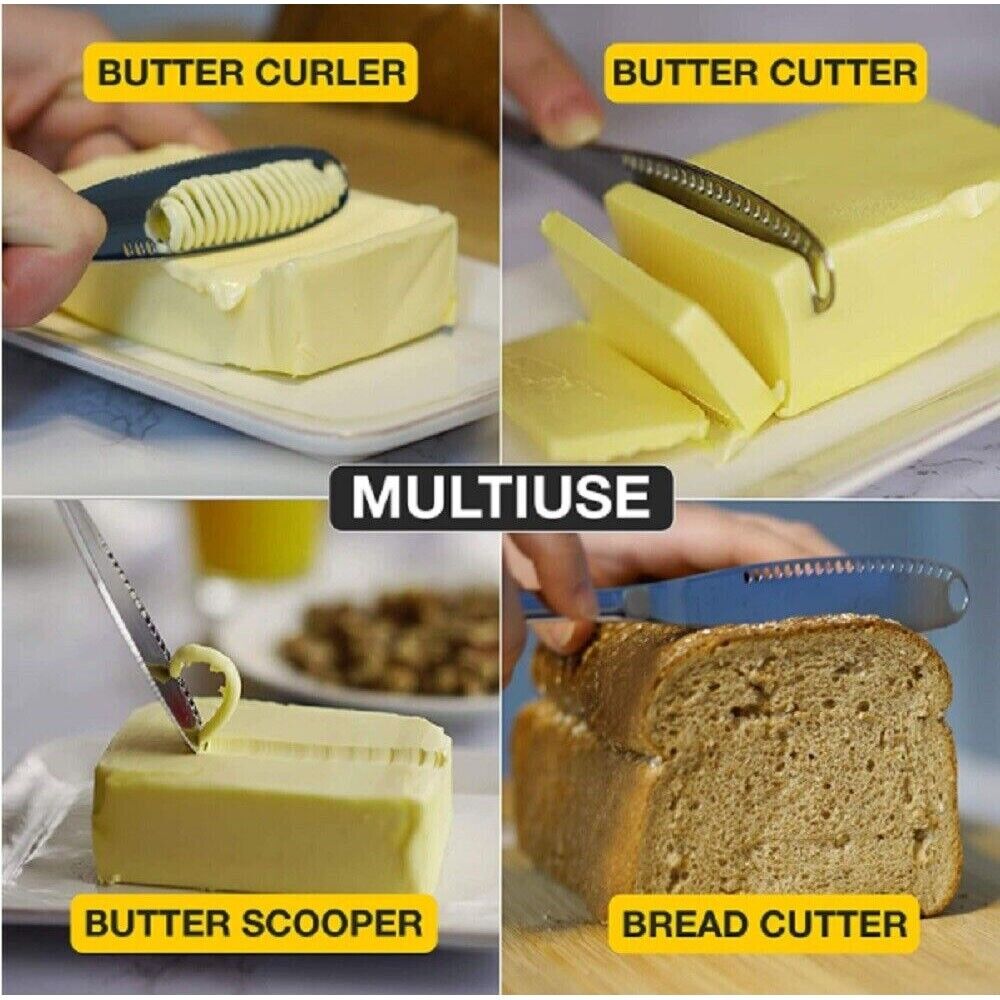 2-pack Stainless Steel Butter Spreader Knife Butter Curler Spreader Butter Knife - InspiredGrabs.com