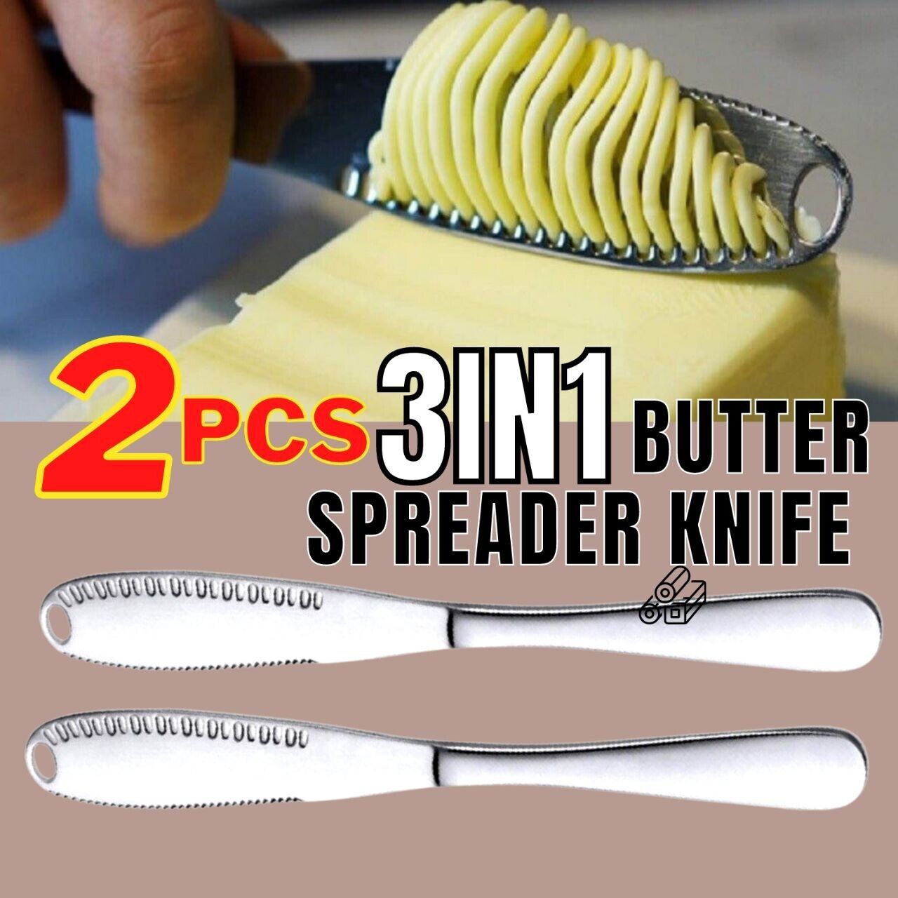 2-pack Stainless Steel Butter Spreader Knife Butter Curler Spreader Butter Knife - InspiredGrabs.com