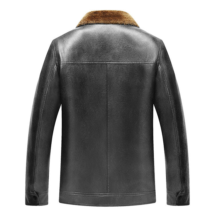 Sleek and stylish stand collar PU jacket for a polished look. - InspiredGrabs.com