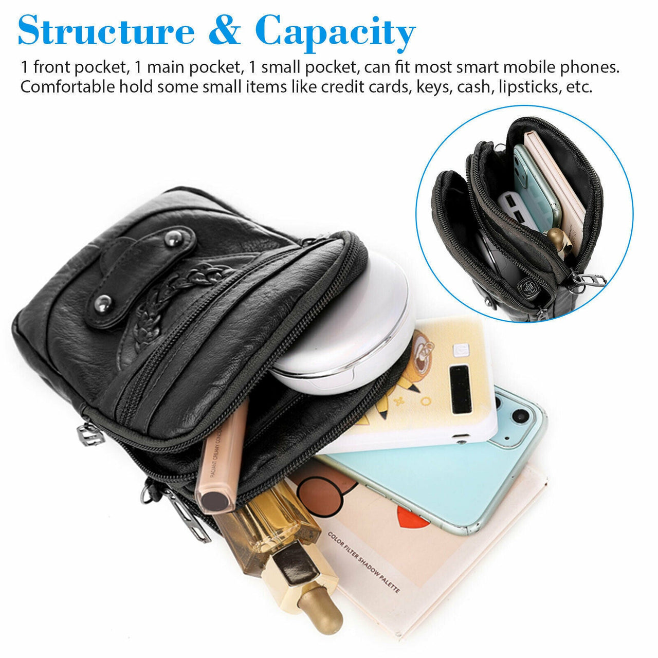 Small Cell Phone Purse Wallet Shoulder Bag Case Cross-body Pouch Handbag Women - InspiredGrabs.com