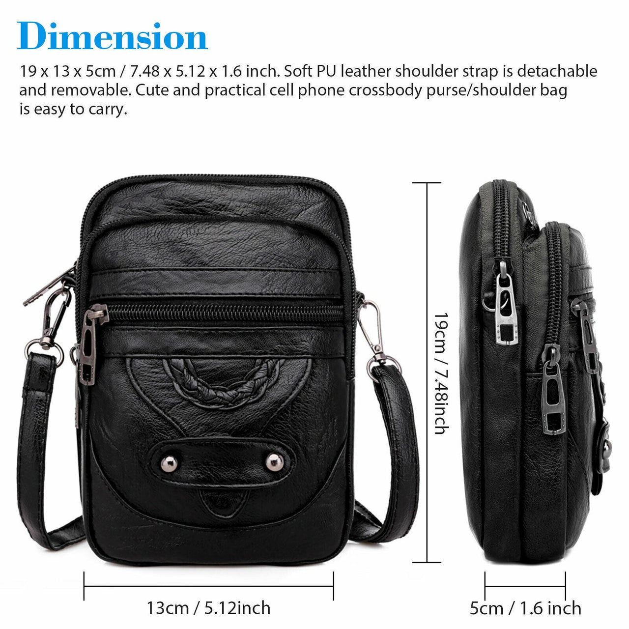 Small Cell Phone Purse Wallet Shoulder Bag Case Cross-body Pouch Handbag Women - InspiredGrabs.com