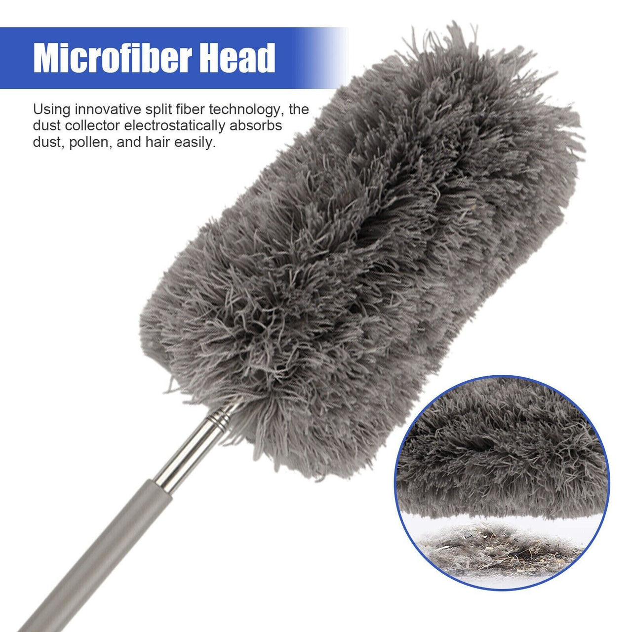 Adjustable Soft Microfiber Feather Duster Dusting Brush Household Cleaning Tool - InspiredGrabs.com