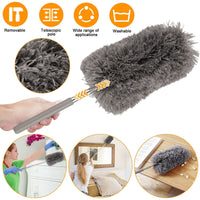 Thumbnail for Adjustable Soft Microfiber Feather Duster Dusting Brush Household Cleaning Tool - InspiredGrabs.com