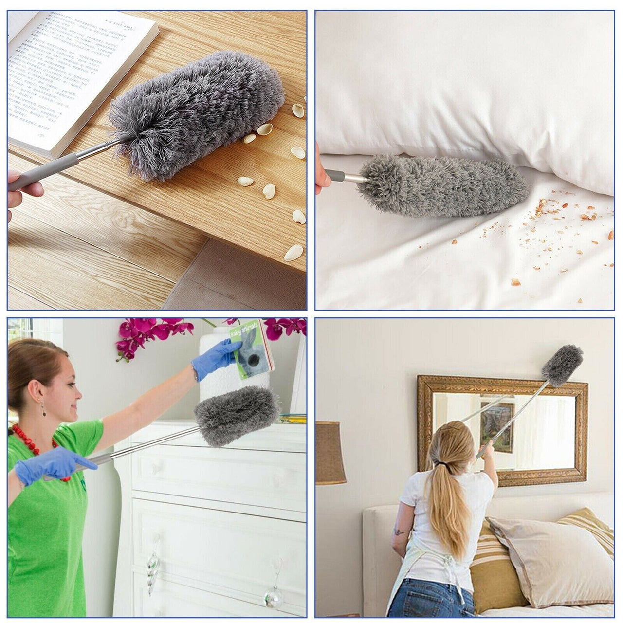 Adjustable Soft Microfiber Feather Duster Dusting Brush Household Cleaning Tool - InspiredGrabs.com