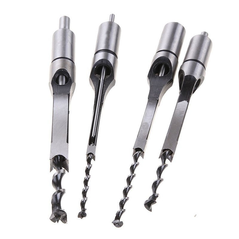 Square Auger Drill Bit Cut Mortising Chisel Woodworking Tool Set - InspiredGrabs.com