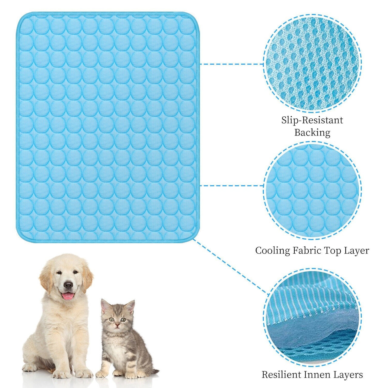 Pet Cooling Mat Cool Pad Cushion Dog Cat Puppy Blanket for Summer Sleeping Bed Dog Cooling Bed Pet Cooling Mat - InspiredGrabs.com