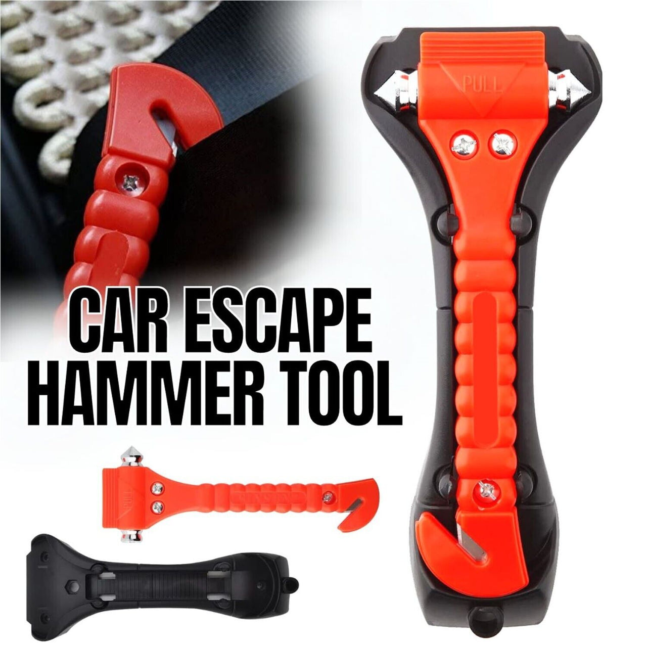 AUTO Car Safety Emergency Escape Hammer Tool Seatbelt Cutter Window Breaker - InspiredGrabs.com