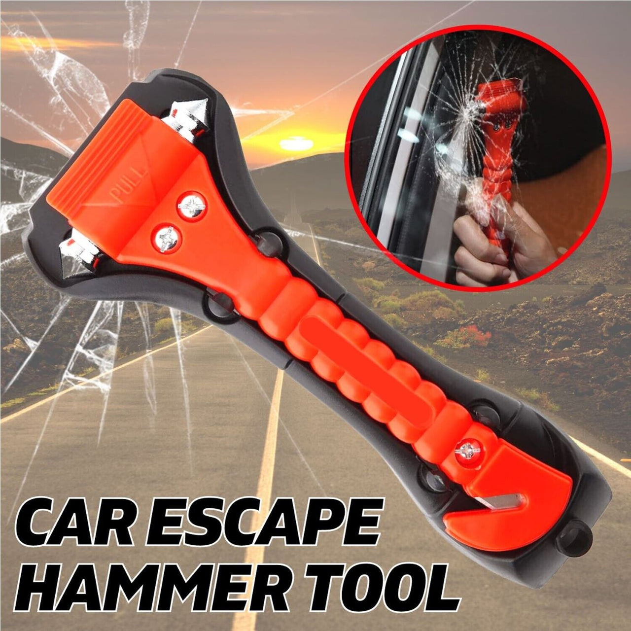 AUTO Car Safety Emergency Escape Hammer Tool Seatbelt Cutter Window Breaker - InspiredGrabs.com