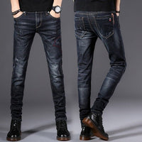 Thumbnail for Stay warm and stylish with our Slim Fit Plus Velvet Thickened Business Stretch Jeans. - InspiredGrabs.com