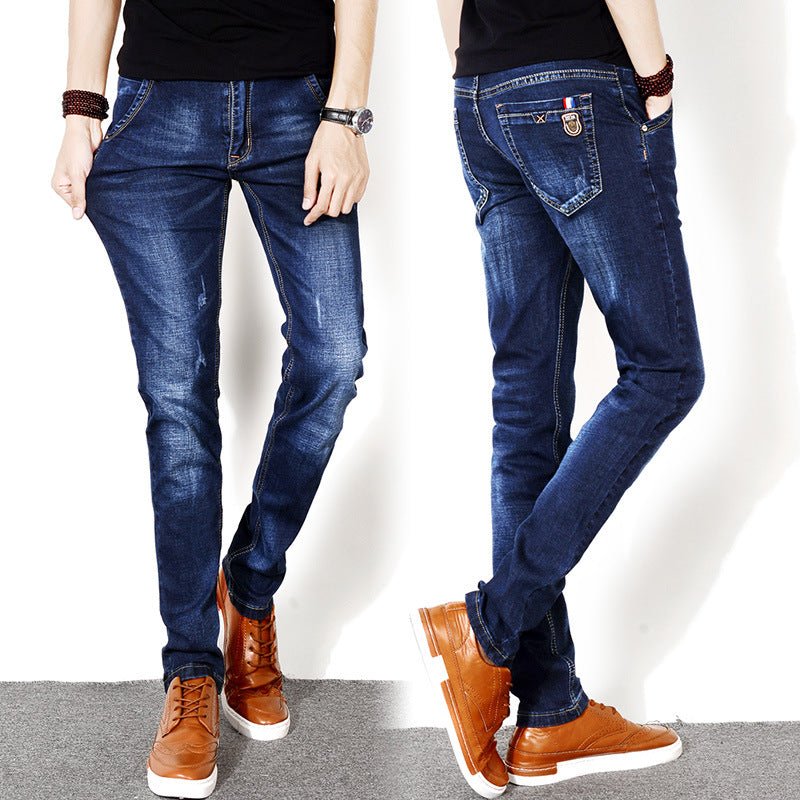 Stay warm and stylish with our Slim Fit Plus Velvet Thickened Business Stretch Jeans. - InspiredGrabs.com