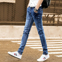 Thumbnail for Stay warm and stylish with our Slim Fit Plus Velvet Thickened Business Stretch Jeans. - InspiredGrabs.com