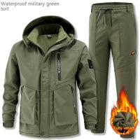 Thumbnail for Stay warm in style with our Men's Cold-proof Warm With Velvet Thick Work Clothes Suit. - InspiredGrabs.com