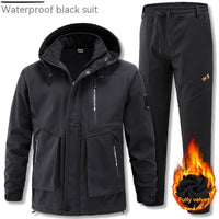 Thumbnail for Stay warm in style with our Men's Cold-proof Warm With Velvet Thick Work Clothes Suit. - InspiredGrabs.com