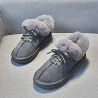 Thumbnail for Stay warm in style with our new collection of winter frosted leather and velvet snow boots.