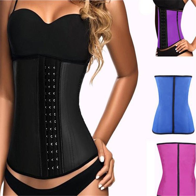 Steel Bone Latex Waist Trainer Shapewear Slimming Belt Waist Cincher Body Shaper Girdle Workout Tummy Control Corset for Women - InspiredGrabs.com