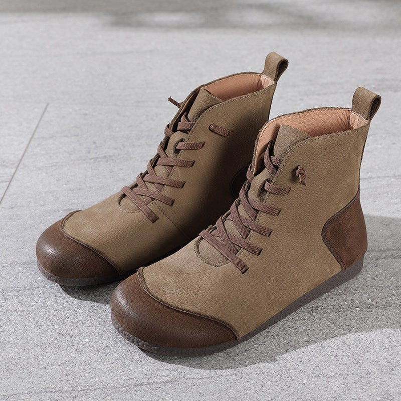 Step into style with our chic New Retro Leather High-top Women's Boots.