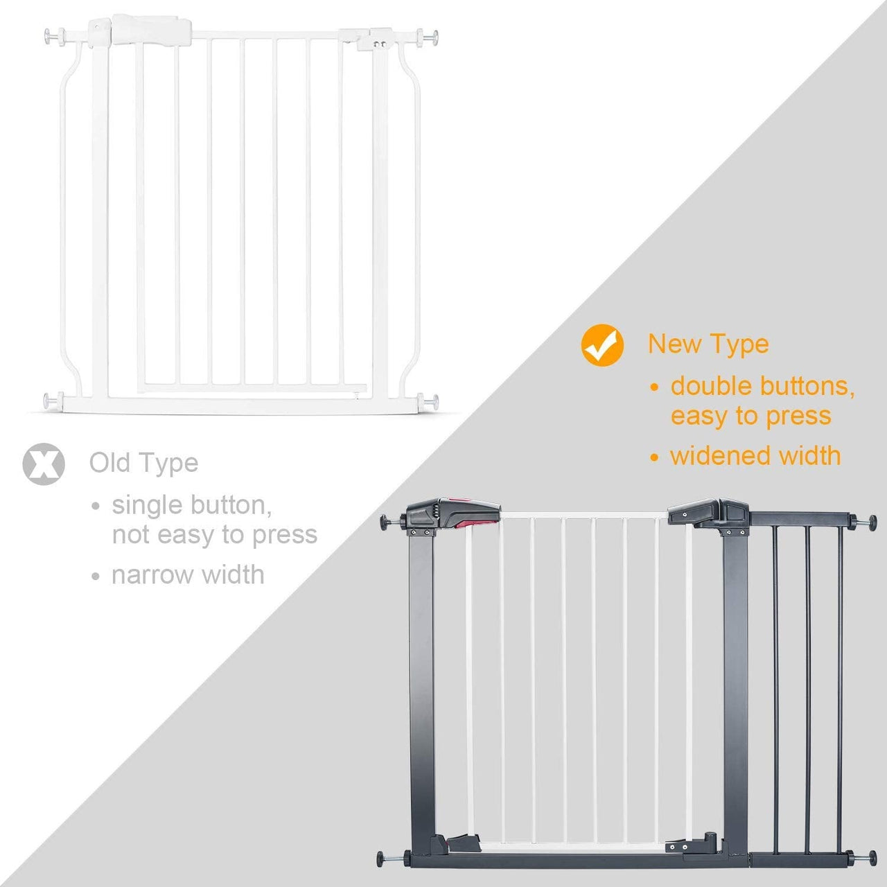 Sturdy Safe Gate with Four Pressured Adjustment Bolts Dog Indoor Gate, Stair Gate for Pets, 29in To 34in Wide 32in Height - InspiredGrabs.com