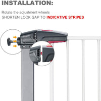 Thumbnail for Sturdy Safe Gate with Four Pressured Adjustment Bolts Dog Indoor Gate, Stair Gate for Pets, 29in To 34in Wide 32in Height - InspiredGrabs.com