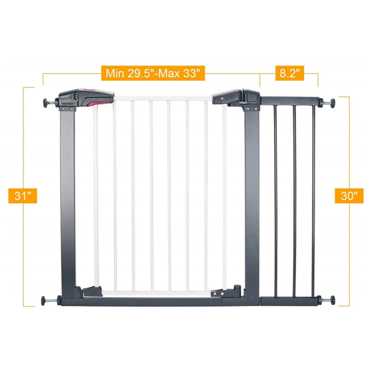 Sturdy Safe Gate with Four Pressured Adjustment Bolts Dog Indoor Gate, Stair Gate for Pets, 29in To 34in Wide 32in Height - InspiredGrabs.com