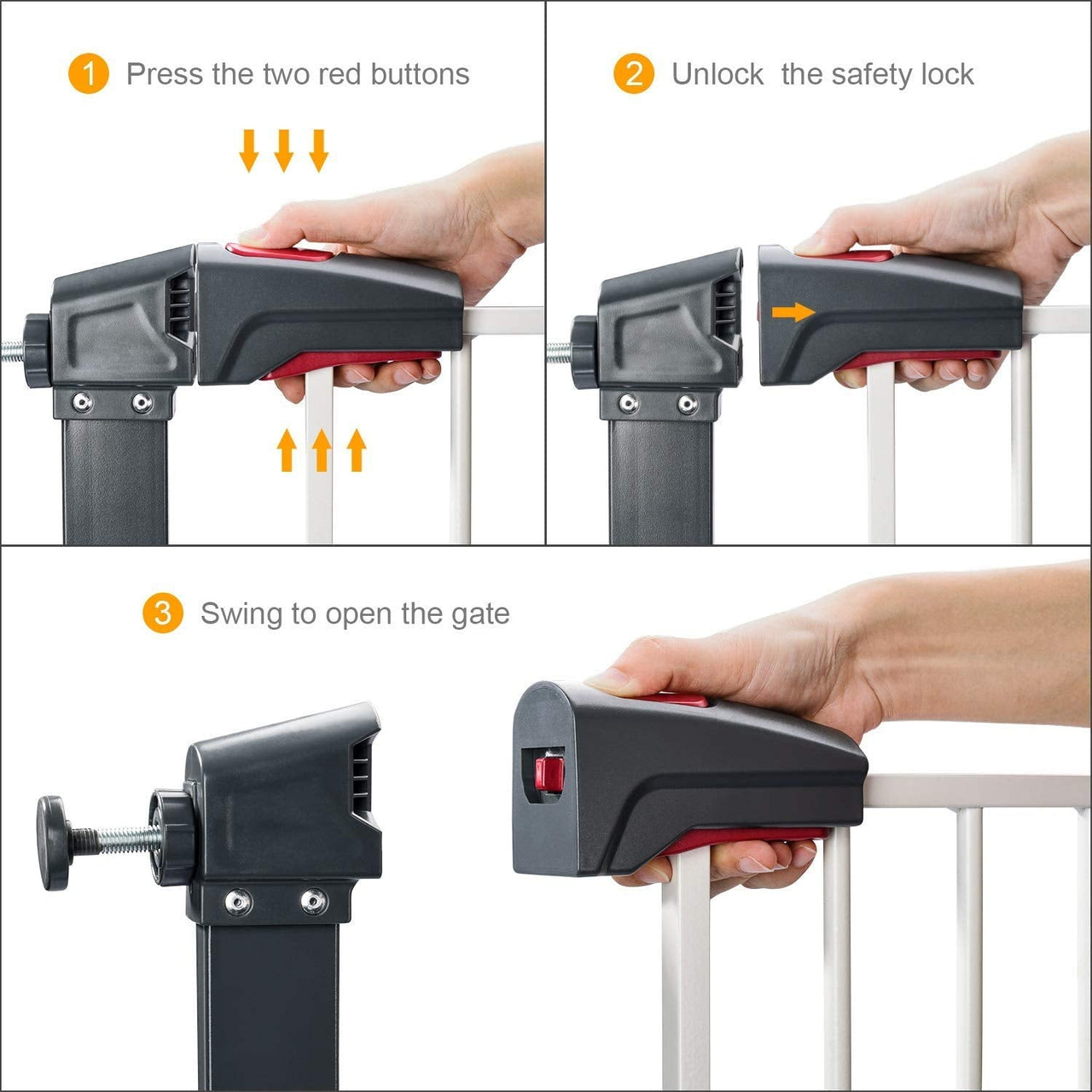 Sturdy Safe Gate with Four Pressured Adjustment Bolts Dog Indoor Gate, Stair Gate for Pets, 29in To 34in Wide 32in Height - InspiredGrabs.com