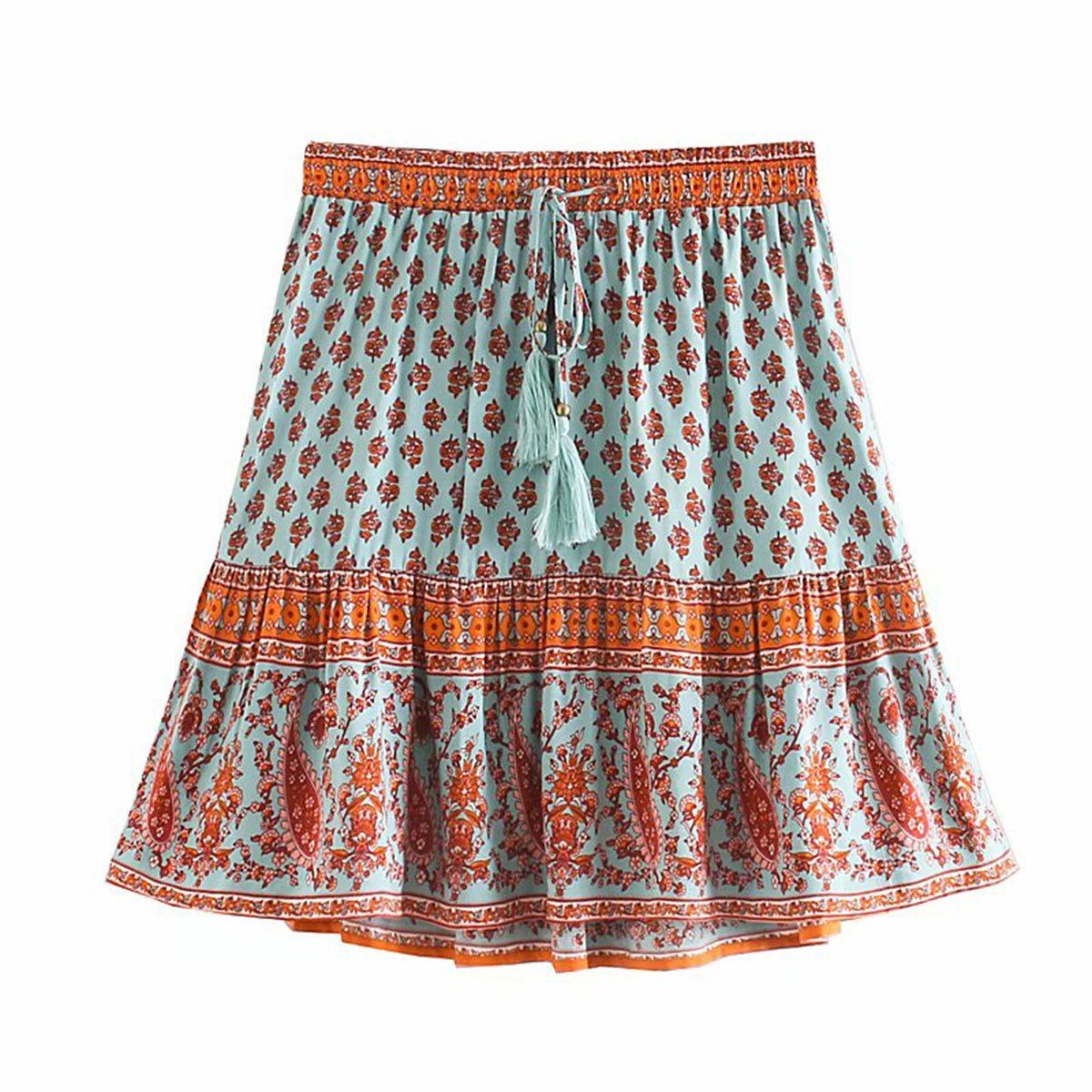 Stylish and comfortable printed skirt with an elastic waist - InspiredGrabs.com