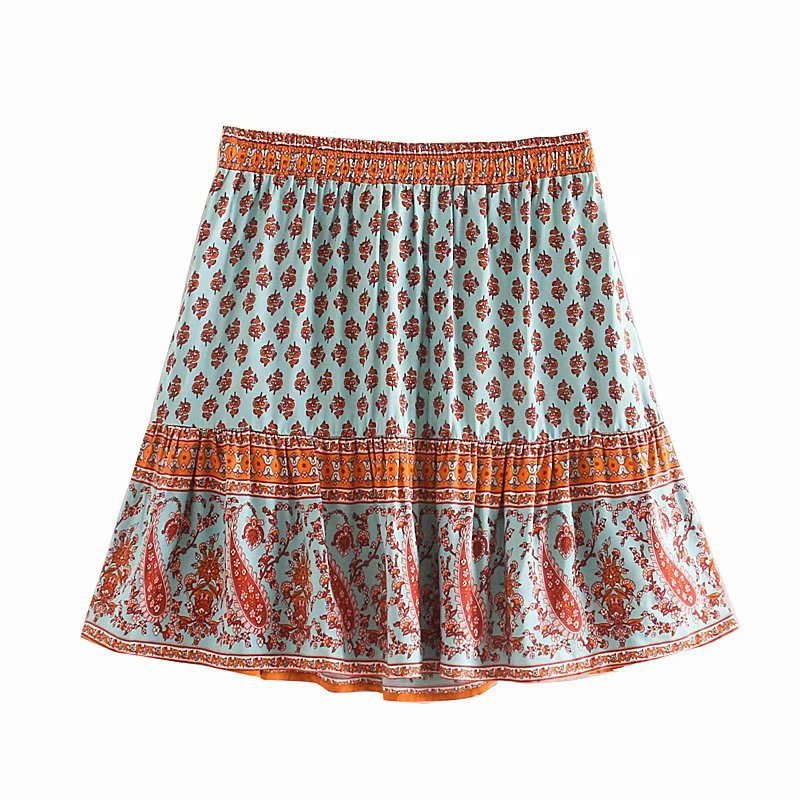 Stylish and comfortable printed skirt with an elastic waist - InspiredGrabs.com