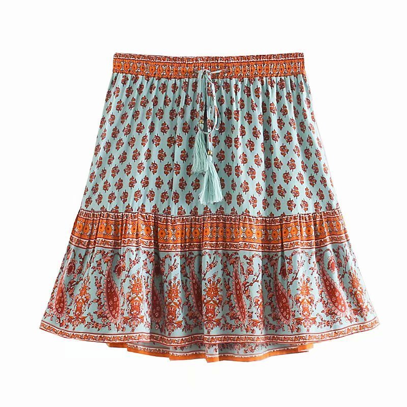 Stylish and comfortable printed skirt with an elastic waist - InspiredGrabs.com