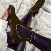 Thumbnail for Botas de mujer de talla grande elegantes y duraderas con detalles de cuentas