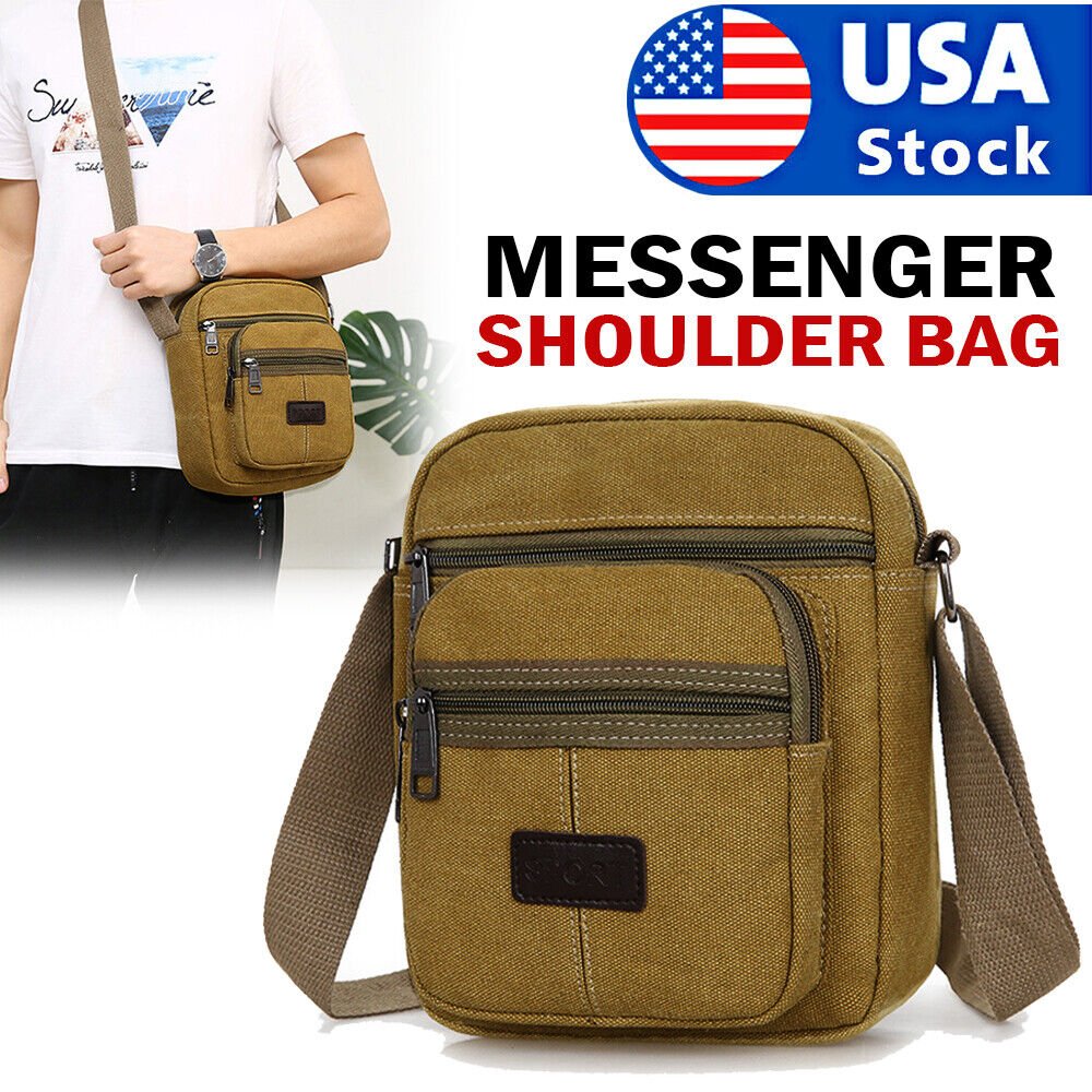 Crossbody Bag Canvas Bags Casual Shoulder Satchel Handbag Pouch Messenger Unisex - InspiredGrabs.com