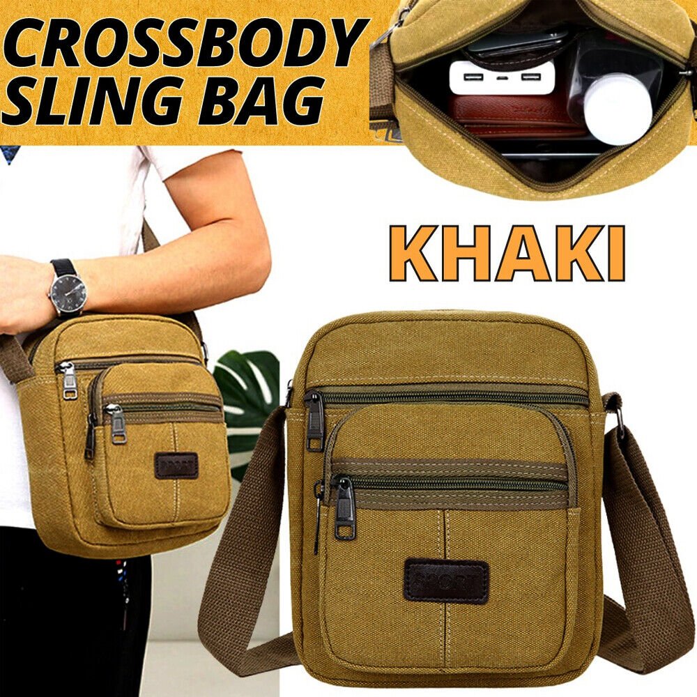 Crossbody Bag Canvas Bags Casual Shoulder Satchel Handbag Pouch Messenger Unisex - InspiredGrabs.com