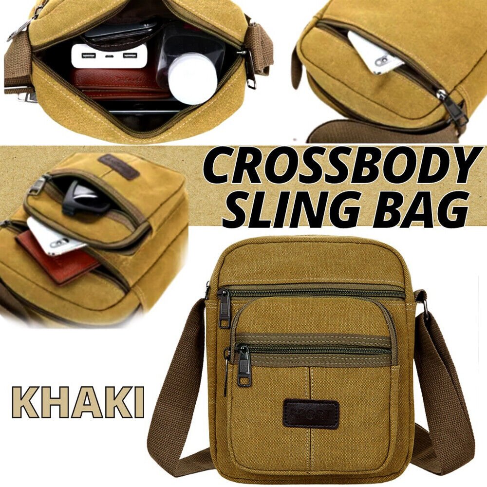 Crossbody Bag Canvas Bags Casual Shoulder Satchel Handbag Pouch Messenger Unisex - InspiredGrabs.com