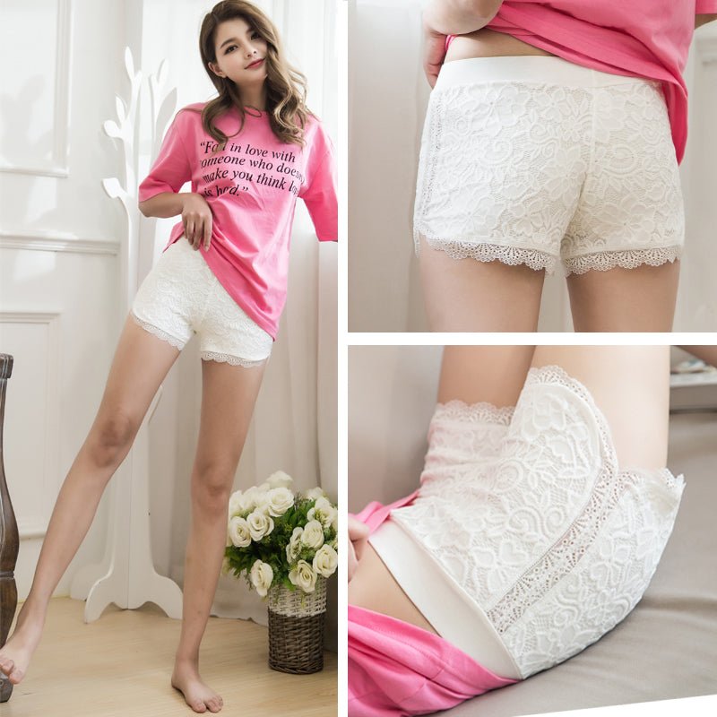 "Stylish Lace Shorts for Women - Stay Casual and Chic with Short Pants in Black and White" - InspiredGrabs.com