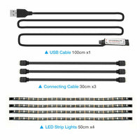 Thumbnail for 4x50CM USB 5V RGB LED Strip Background Light Remote Kit for TV Computer Lamp - InspiredGrabs.com