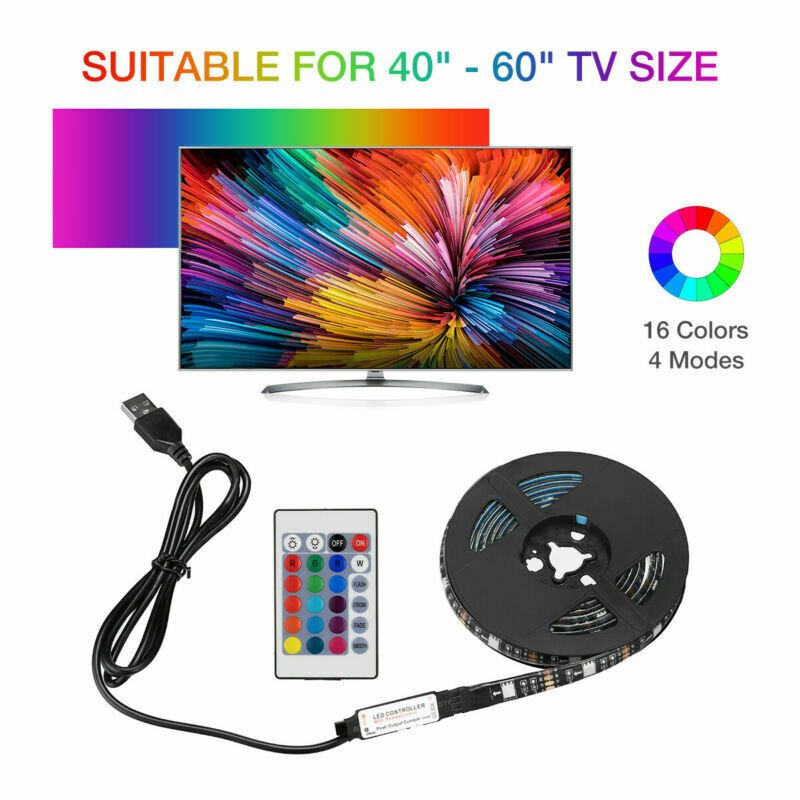4x50CM USB 5V RGB LED Strip Background Light Remote Kit for TV Computer Lamp - InspiredGrabs.com