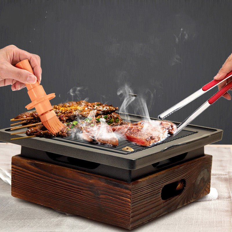 The delicious taste of Korean-style grilled food with our Wooden Seat Grill Pan - InspiredGrabs.com