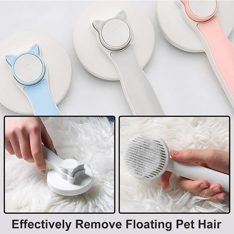 Cat Grooming Brush, Self Cleaning Slicker Brushes for Dogs Pet Hair Removal Comb Stainless Steel Needle Cat Brush Self Cleaning for Cats Dogs Hair Remover Scraper Pet Grooming Tool - InspiredGrabs.com