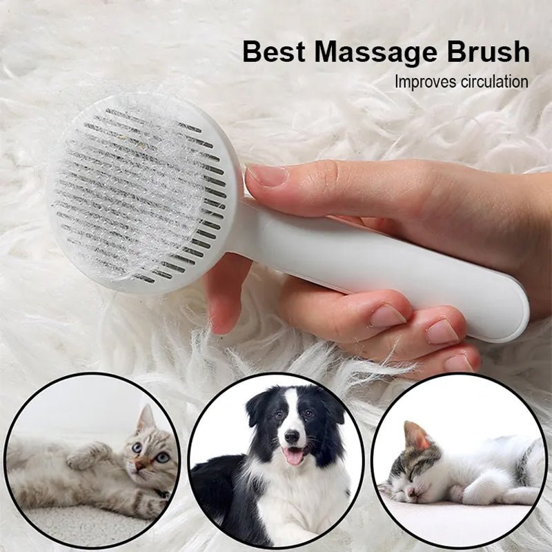 Cat Grooming Brush, Self Cleaning Slicker Brushes for Dogs Pet Hair Removal Comb Stainless Steel Needle Cat Brush Self Cleaning for Cats Dogs Hair Remover Scraper Pet Grooming Tool - InspiredGrabs.com