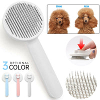 Thumbnail for Cat Grooming Brush, Self Cleaning Slicker Brushes for Dogs Pet Hair Removal Comb Stainless Steel Needle Cat Brush Self Cleaning for Cats Dogs Hair Remover Scraper Pet Grooming Tool - InspiredGrabs.com