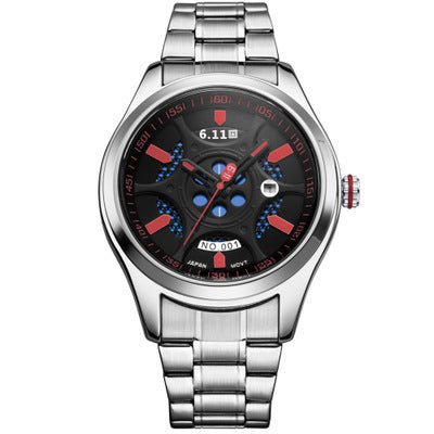 The Lightwave Men's Steel Band Watch - Waterproof, Energy-saving, and Environmentally Friendly! - InspiredGrabs.com