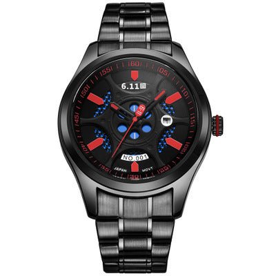 The Lightwave Men's Steel Band Watch - Waterproof, Energy-saving, and Environmentally Friendly! - InspiredGrabs.com