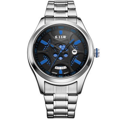 The Lightwave Men's Steel Band Watch - Waterproof, Energy-saving, and Environmentally Friendly! - InspiredGrabs.com