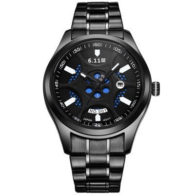 The Lightwave Men's Steel Band Watch - Waterproof, Energy-saving, and Environmentally Friendly! - InspiredGrabs.com