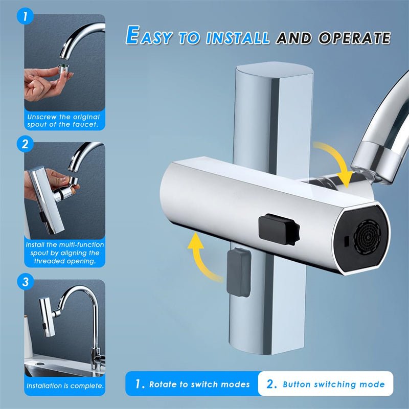 The Splash-Proof Universal Rotating Bubbler: A Versatile Faucet Attachment for Your Kitchen - InspiredGrabs.com