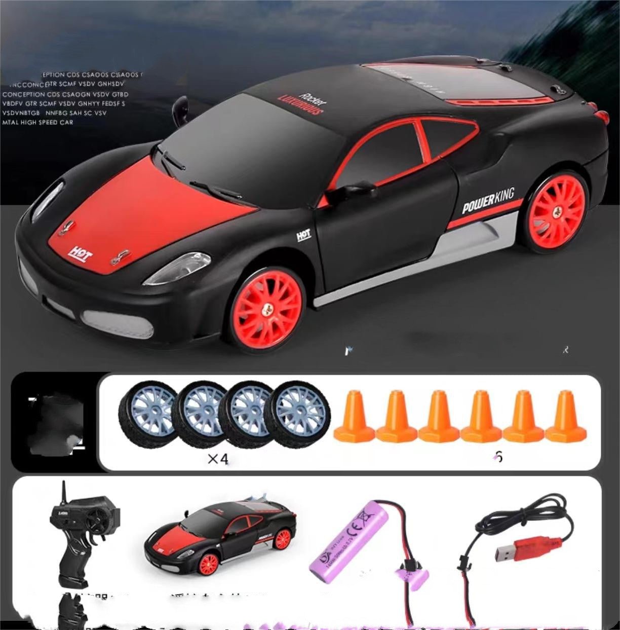 2.4G Drift RC Car 4WD RC Drift Car Toy Remote Control GTR Model AE86 Vehicle Car RC Racing Car Toy for Children Christmas Gifts - InspiredGrabs.com