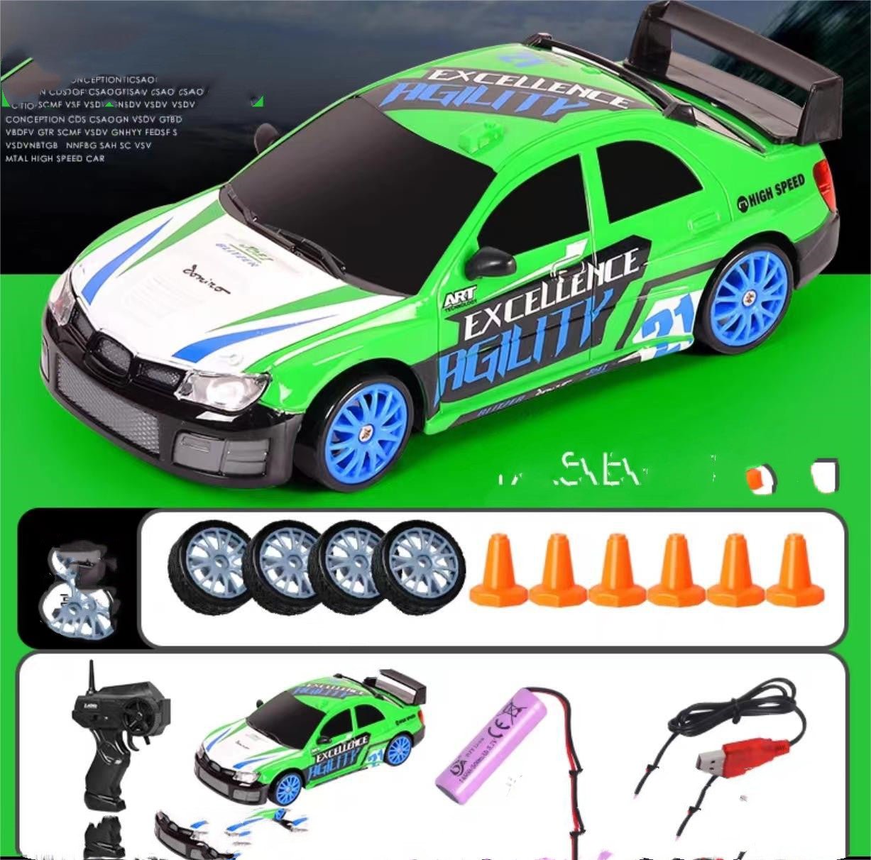 2.4G Drift RC Car 4WD RC Drift Car Toy Remote Control GTR Model AE86 Vehicle Car RC Racing Car Toy for Children Christmas Gifts - InspiredGrabs.com